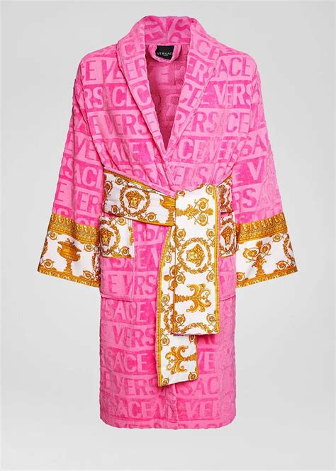 pink robe versace|pink and gold versace robe.